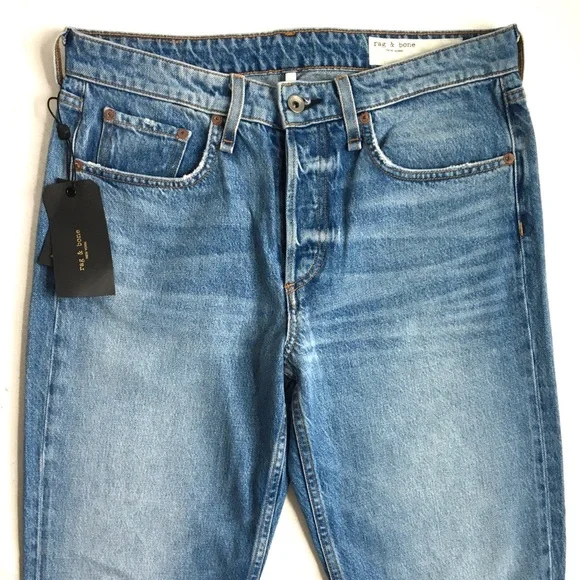 Rag & Bone Rosa Mid-Rise Boyfriend Relaxed Fit Denim Jeans In Jones Wash Size 31 - Picture 7 of 17